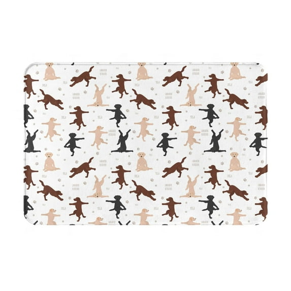 Vsdgher Yoga Labrador Retriever print Flannel Anti-Slip Floor Mat Comfort Mat Floor Carpet for Decor, Non-Slip, Home, Office, Laundry, Durable