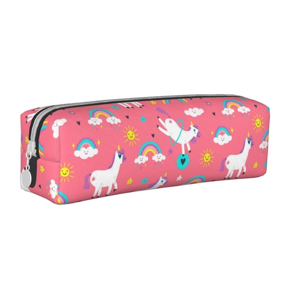 Vsdgher Yoga Unicorn Leather Pencil Case, Makeup Pouch, Zipper Pouch for Daily Essentials, Storage Organizer, Cosmetics and Stationary Bag