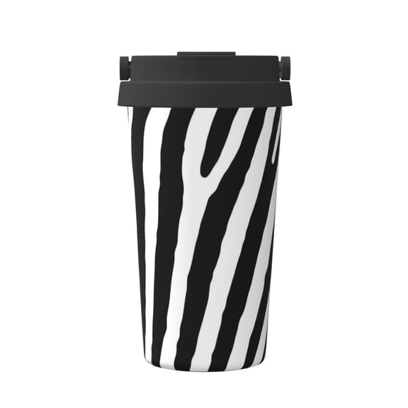 Vsdgher Zebra Coffee Mug Pobtable To Stainless Steel Coffee Tumbler Coffee Cups with Lids Thermos for Hot and Cold Drink