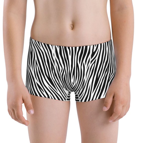 Vsdgher Zebra Skin Boys' and Toddler Comfort Flex Waistband Boxer Briefs Toddler Cotton Underwear Big Boy Boxer Briefs-Large