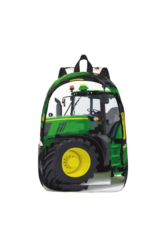 big farm tractor Print Canvas Backpack Travel Rucksack Unisex Knapsack 15.7/17.7Inch Laptop Backpack for Work,College -Small