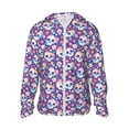 thumbnail image 1 of Vsdgher blue flower Skull colorful Print Adult Hoodie Shirts Rash Guard for Men Women,Long Sleeve Sun Protection Fishing Shirts for Athletic Running Swim-Small, 1 of 7
