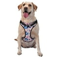 thumbnail image 1 of Vsdgher blue record rock Skull Pattern Dog Harness,No Pull Pet Harness with Soft Padded Handle,Adjustable Reflective Vest with 2 Buckles,4 Slide Buckles,S-XL Medium, 1 of 4