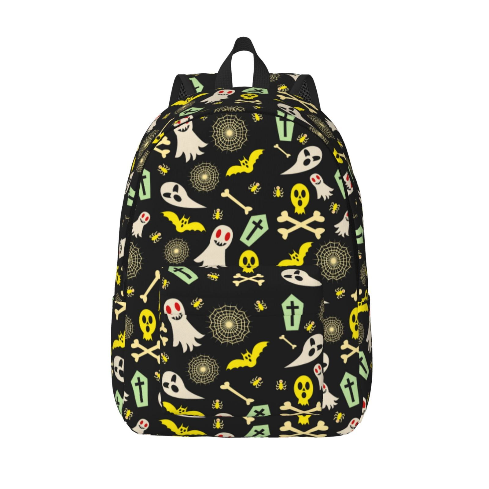 Vsdgher cartoon Skull spider web Print Canvas Backpack Travel Rucksack ...