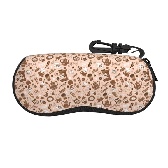 Vsdgher coffee tea pots Sunglasses Soft Case Neoprene Zipper Eyeglass Case, Zipper Portable Spectacle Cases for Men Women