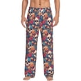 thumbnail image 1 of Vsdgher colorful Skull rose Print Mens Pajama Pants Sleep & Lounge Pants, PJ Bottoms With elastic waistb and Pockets, 1 of 5