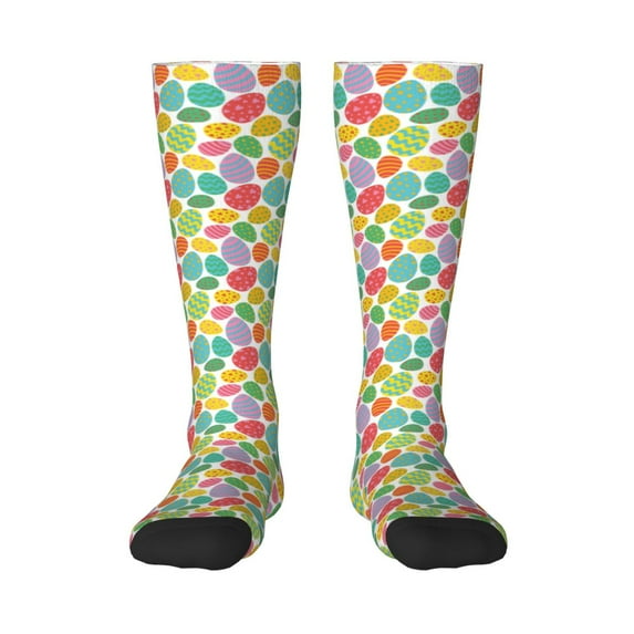 Vsdgher colorful easter eggs Knee Socks, High Socks Long Stretchy Sock Women Knee High Stocking, Long Socks for Women