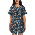 thumbnail image 1 of Vsdgher cute fall fox Pattern Womens Pajamas 2 Piece Short Sleeve Sleepwear Set,Summer Soft Pajamas Set Casual Lounge Sets, 2-Piece Pj -3X-Large, 1 of 8