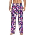 thumbnail image 1 of Vsdgher cute rainbow mushroom Skull Print Mens Pajama Pants Sleep & Lounge Pants, PJ Bottoms With elastic waistb and Pockets, 1 of 5