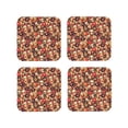 thumbnail image 1 of Vsdgher cute record music Skull Leather Coasters for Drinks, Durable Drink Coasters 4 Set for Tabletop Protection, Luxurious Home Décor and Housewarming Gift ( {designName})Square, 1 of 6