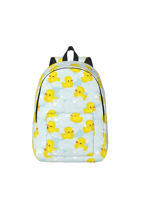 cute rubber duck Print Canvas Backpack Travel Rucksack Unisex Knapsack 15.7/17.7Inch Laptop Backpack for Work,College -Medium