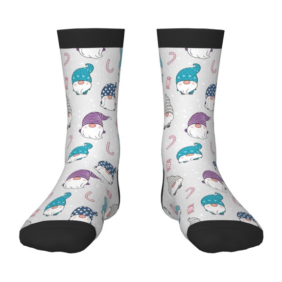 Vsdgher cute winter Gnome Pattern Kids Socks Boys Girl Crew Athletic Half Sport Running Breathable Socks Lightweight Stretch Crew Socks