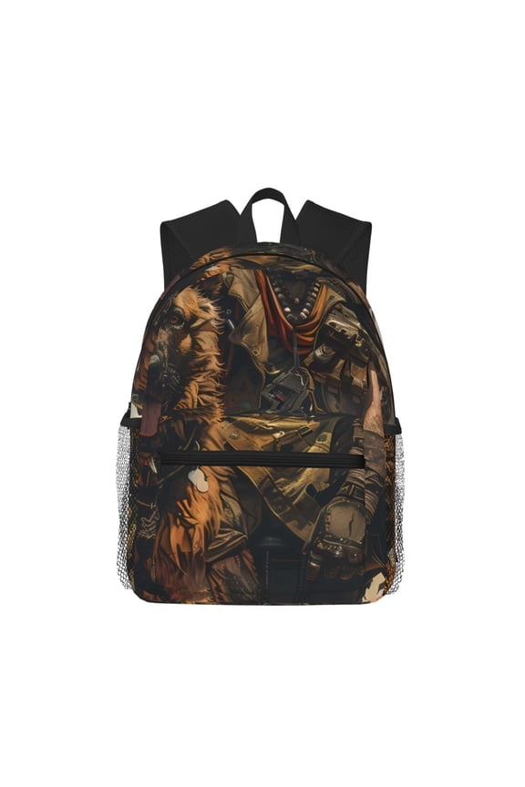 desert Man Shepherd Dog Unisex Large Capacity Bookbag, Schoolbag, Casual Daypack for High School, College, Teens, Travel, Work