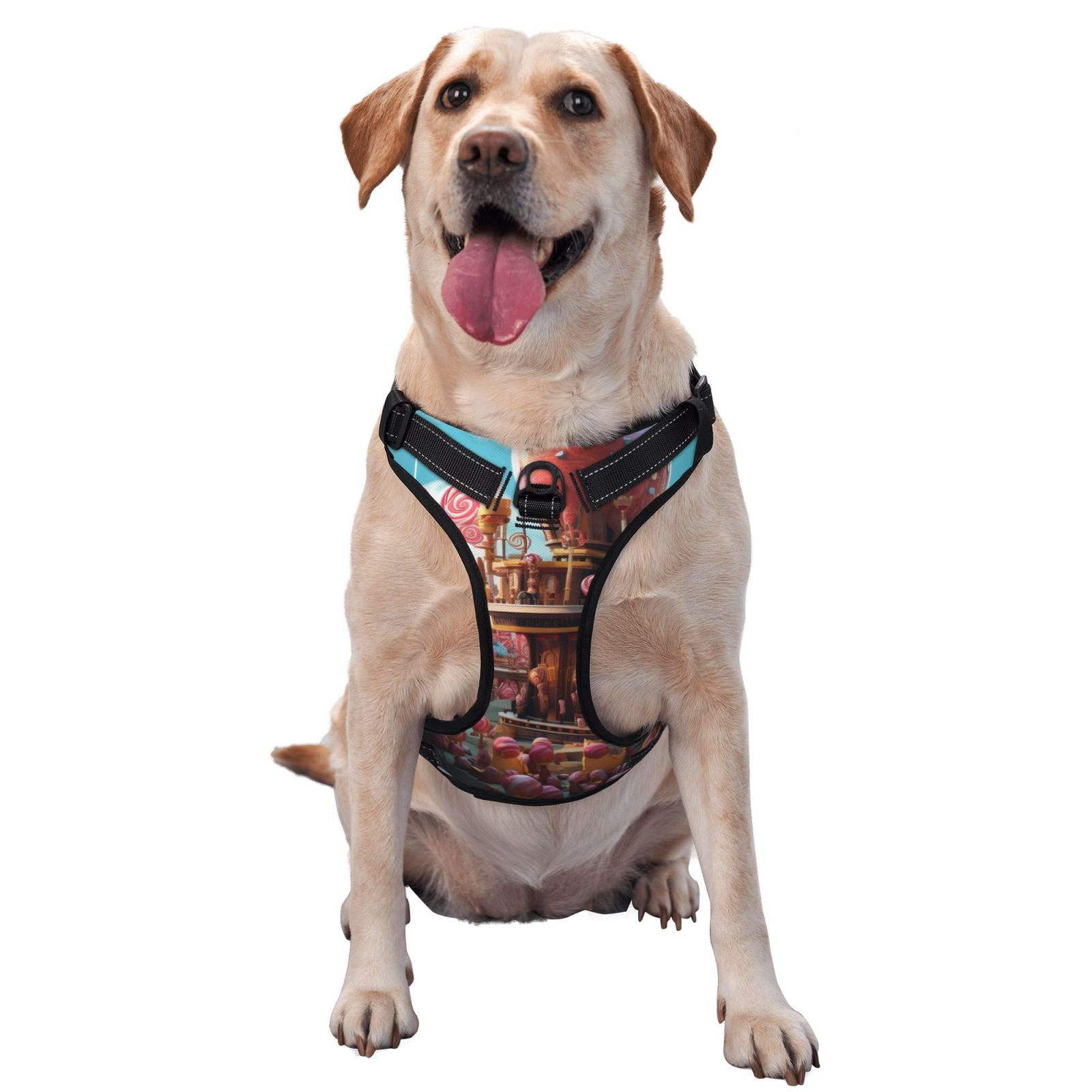 Vsdgher fairy-tale-world-with-delicious-candy Dog Harness, No-Pull Pet Harness, Dog Vest, Pet Vest for Small to Large Dogs-Small