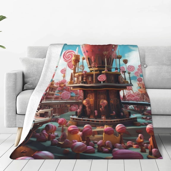 Vsdgher fairy-tale-world-with-delicious-candy Ultra-Soft Micro flannel Blanket Throw Blankets for Couch Sofa, Bed (4 sizes)-40"x30"