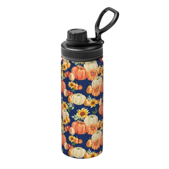 Vsdgher fall Pumpkin Daisy 18oz Sports Insulated Kettle, Stainless Steel Insulated Cup for Women Men for Fitness, Gym & Outdoor