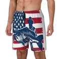 thumbnail image 1 of Vsdgher fisherman fishing with USA flag for Mens Swim Trunks with Compression Liner Swim Shorts Swim Suits Board Shorts-Small, 1 of 6