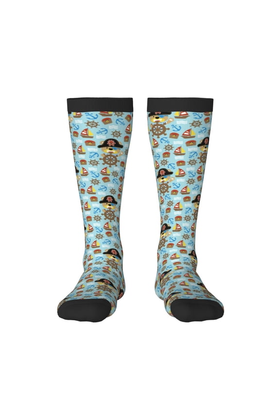 funny pirate Knee Socks, High Socks Long Stretchy Sock Women Knee High Stocking, Long Socks for Women
