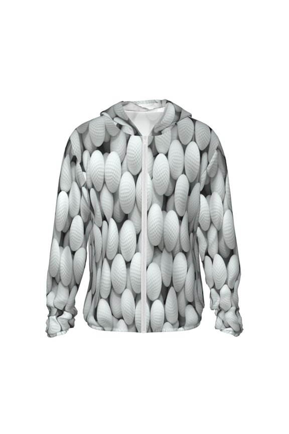 golf balls Print Adult Hoodie Shirts Rash Guard for Men Women,Long Sleeve Sun Protection Fishing Shirts for Athletic Running Swim-XX-Large