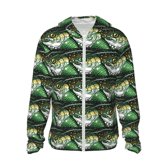 Vsdgher lake trout Print Adult Hoodie Shirts Rash Guard for Men Women,Long Sleeve Sun Protection Fishing Shirts for Athletic Running Swim-XX-Large