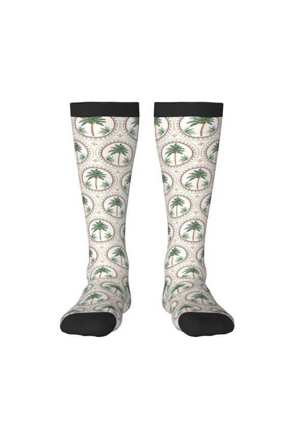 palm trees Knee Socks, High Socks Long Stretchy Sock Women Knee High Stocking, Long Socks for Women
