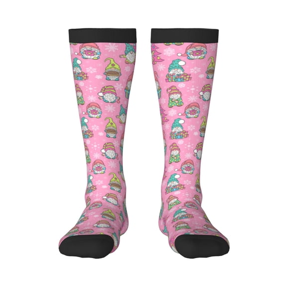 Vsdgher pink Holiday Joy Knee Socks, High Socks Long Stretchy Sock Women Knee High Stocking, Long Socks for Women