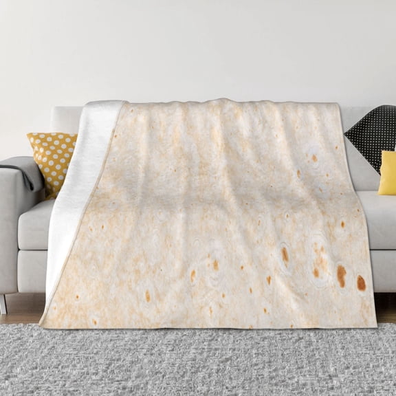 Vsdgher pita baked bread Pattern Fleece Throw Blanket, Horizontal Fleece Bedding Home Decor for Couch & Bed All Season Use -60"x50"