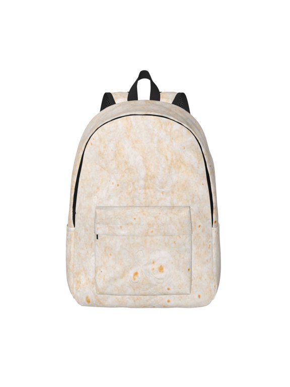 pita baked bread Print Canvas Backpack Travel Rucksack Unisex Knapsack 15.7/17.7Inch Laptop Backpack for Work,College -Small