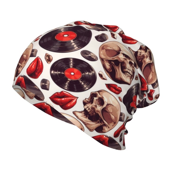 Vsdgher record lips Skull Toddler Beanie Baby Boys Girls Beanies Kids Winter Hats Children Knit Warm Caps