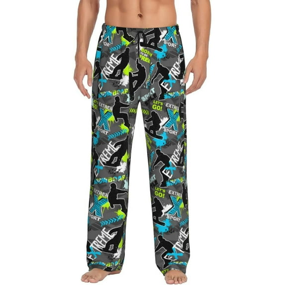 Vsdgher sport sonw board Mens Pajama Pants Sleep & Lounge Pants, PJ Pants-Small