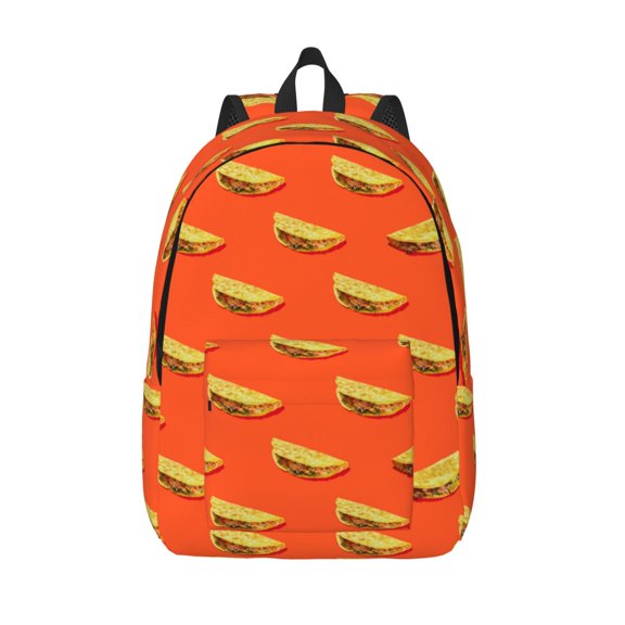 Vsdgher tortilla tacos Print Canvas Backpack Travel Rucksack Unisex Knapsack 15.7/17.7Inch Laptop Backpack for Work,College -Medium