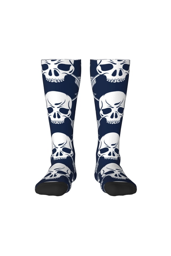 white arrow Skull Print Thigh High Socks Extra Long Stretchy Sock Women Over Knee High Opaque Stocking Daily Wear