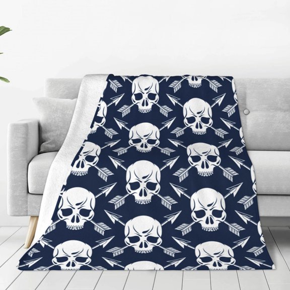 Vsdgher white arrow Skull Ultra-Soft Micro flannel Blanket Throw Blankets for Couch Sofa, Bed (4 sizes)-80"x60"
