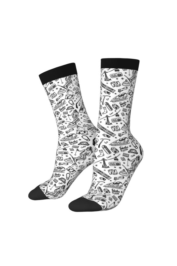 winter Ski Element Crew Socks for Men & Women, Breathable Casual Athletic Ankle Socks