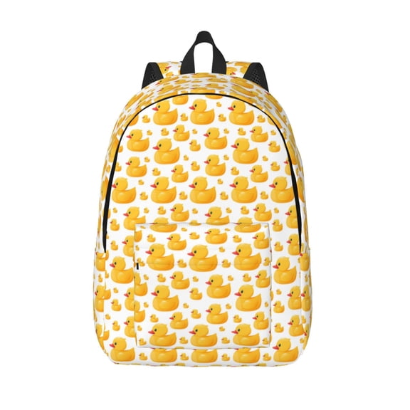 Vsdgher yellow rubber ducks Print Canvas Backpack Travel Rucksack Unisex Knapsack 15.7/17.7Inch Laptop Backpack for Work,College -Small