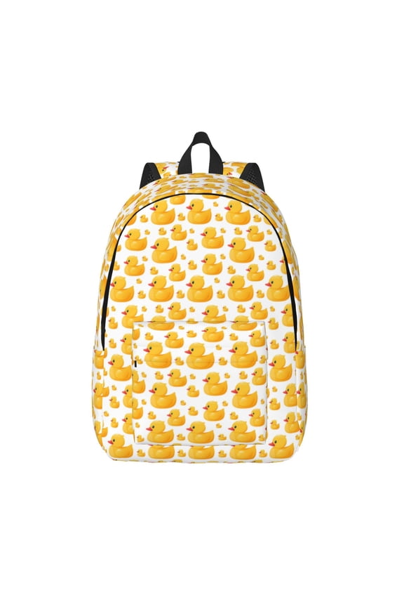 yellow rubber ducks Print Canvas Backpack Travel Rucksack Unisex Knapsack 15.7/17.7Inch Laptop Backpack for Work,College -Small