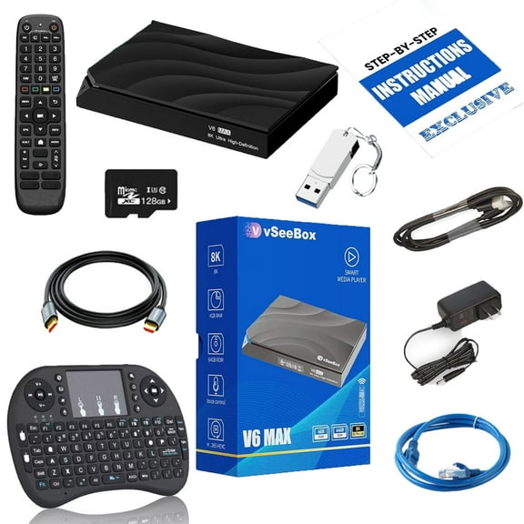 V6 Max VseeBox 2026, 8K HDR 10 Streaming,Gaming Media Player | 4GB 64GB, Dual Band WiFi 6
