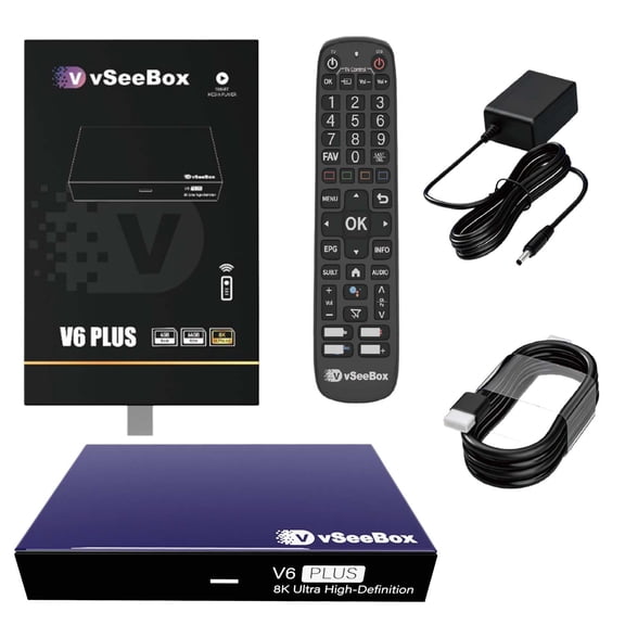 VseeBox V6 Plus Tv Box Version Voice Control Android 14 8K Backlit Bluetooth Remote