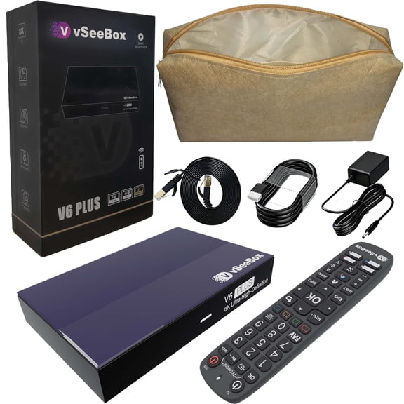 VseeBox V6 Plus Tv Box Version Voice Control Android 14 8K Backlit Bluetooth Remote