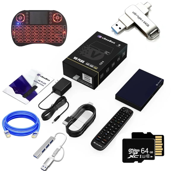 VseeBox V6 Plus Tv Box Version Voice Control Android 14 8K Backlit Bluetooth Remote