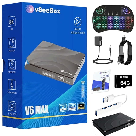 ITAIEEY Vseebox V6 Max 2026, Android 14 New Box, Smart Digital Device for Home Entertainment, Easy Set Up Voice Control