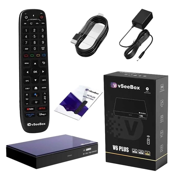 Vseebox V6 Plus Version Voice Control, 8K HDMI, Android 14, 4GB RAM, 64GB Storage