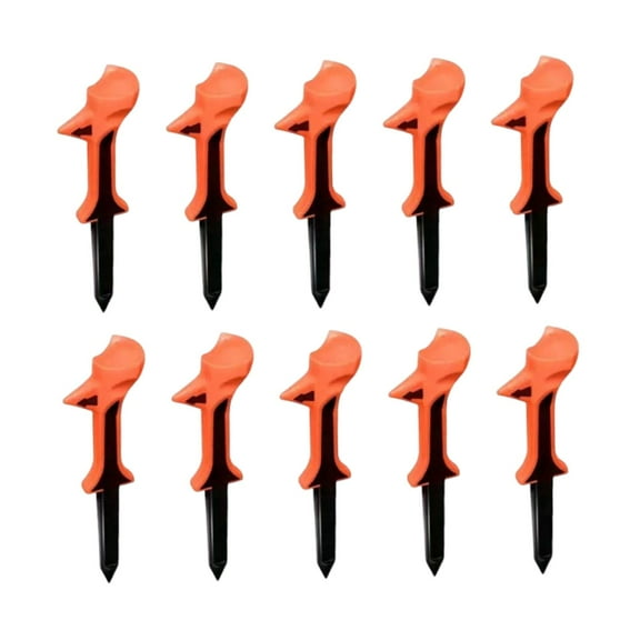 Vsenkes 10x Golf Tees Durability Sturdy Training Equipment Professional Golfing Tees Orange
