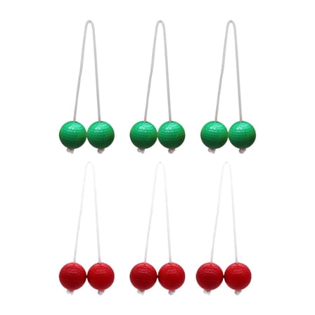 Vsenkes 6 Pieces Ladder Balls Backyard Game Indoor or Outdoor Activities Replacement Red and Green