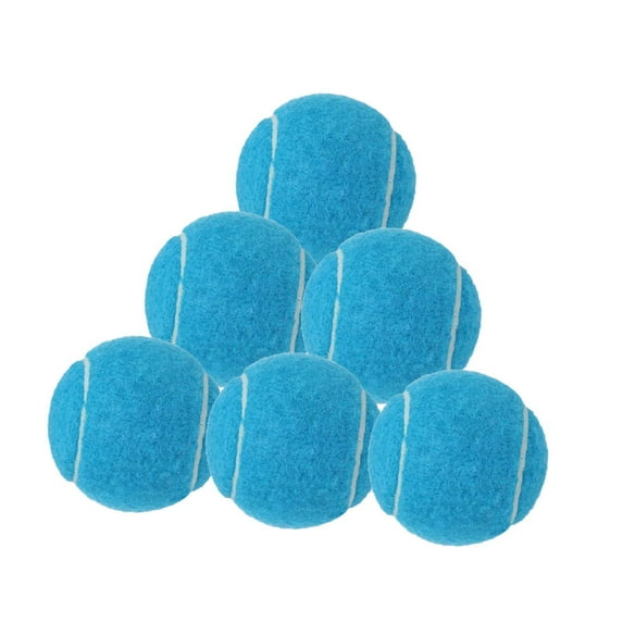 Vsenkes 6Pcs Tennis Balls Practicing Workout Wear Resistant for Games Outdoor Indoor Blue
