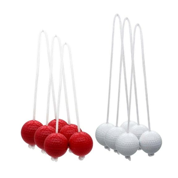 Vsenkes 6x Ladder Balls Backyard Game Easy to Use Outdoor Lawn Yard Ladder Toss Game 3 Red and 3 White