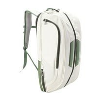 Vsenkes Badminton Rackets Backpack PU Leather Multifunction Tennis Rackets Balls Bag White Green
