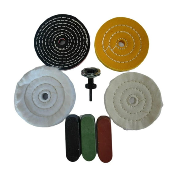 Vsenkes Buffing Polishing Wheel Kit Accessories with Shank for Aluminum Chrome Metal
