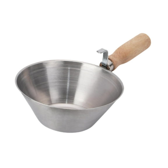 Vsenkes Cement Bucket Scoops Wooden Handle Cement Mortar Scooper for Drywall Plaster
