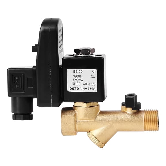 Vsenkes Drain Valve 11V Brass Solenoid Valve Bidirectional Direct Acting Electronic Style A